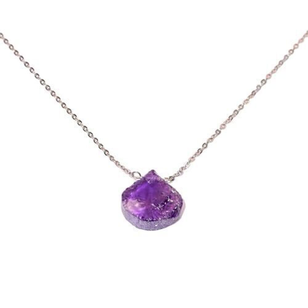 5597 Raw Small Aquamarine Gold Necklace, Natural Blue Gemstone, Wire